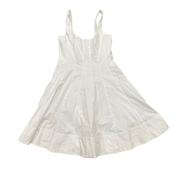 STAUD Dresses & Skirts - Staud White Cotton Blend Paneled A-Line Mini Dress Size 6 Sleeveless Square Neck